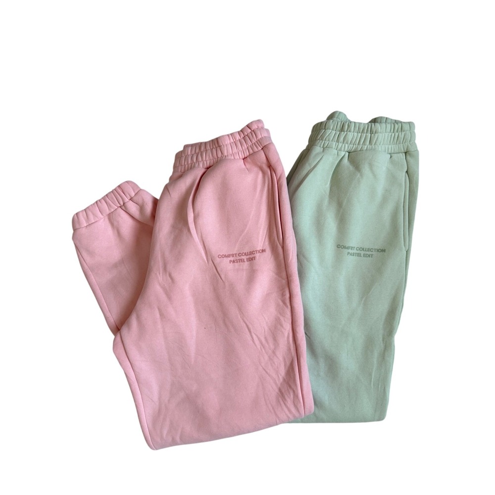 Comfrt Pastel Edit Sweatpants Bundle Pink Sage Green Joggers‎
